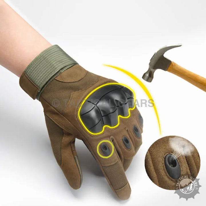 Tactical Protective Gloves with knuckle protection and nylon loop for durability