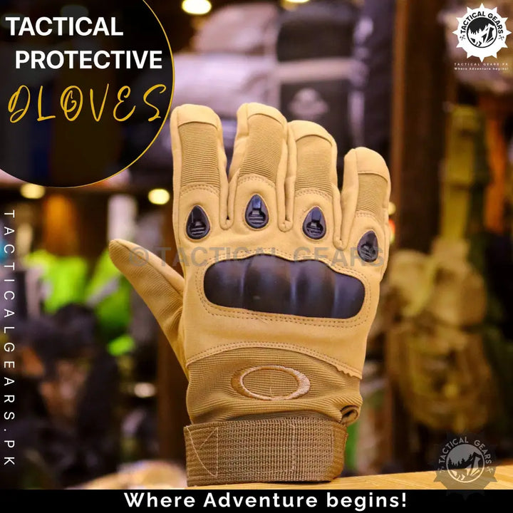 Tactical protective gloves with hard knuckle and finger protection featuring nylon loop