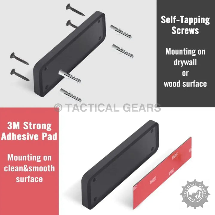 Black rectangular magnetic mount with dual mounting options for versatile magnet attachment