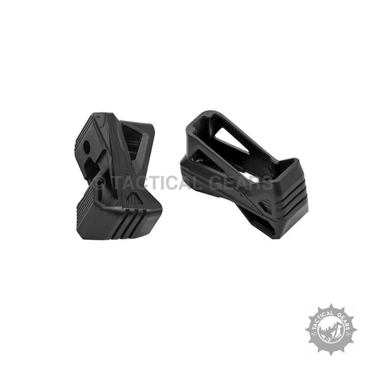 Black polymer magazine base plates for quick pull holster, high capacity firearm accessory