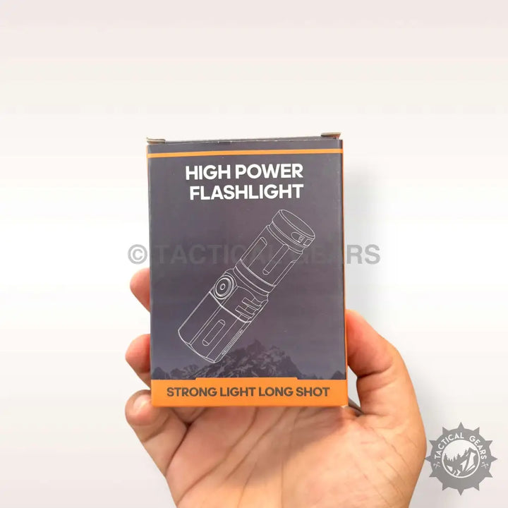 Dark-colored High Power Mini Zooming Flashlight box with Strong Light Long Shot illustration