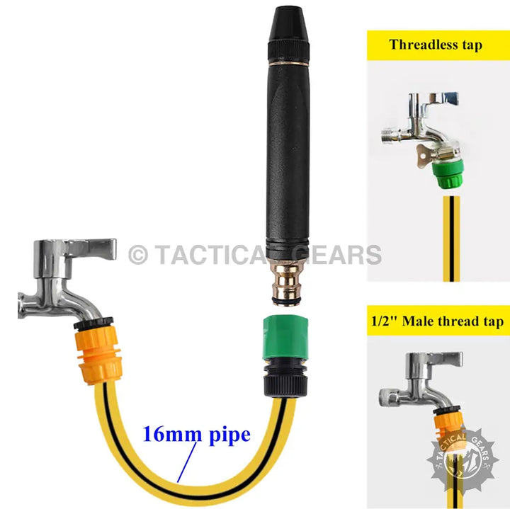 Hose tap adapter kit for high pressure water nozzle on hose pipe outdoor faucet