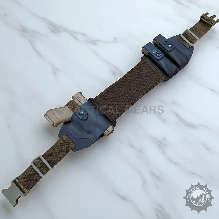 High-Quality Belly Band Waist Holster with Tactical Belt, Holster, and Magazine Pouches