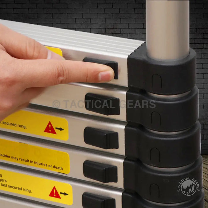 High quality Portable Aluminum Telescopic Ladder being operated for versatile reach