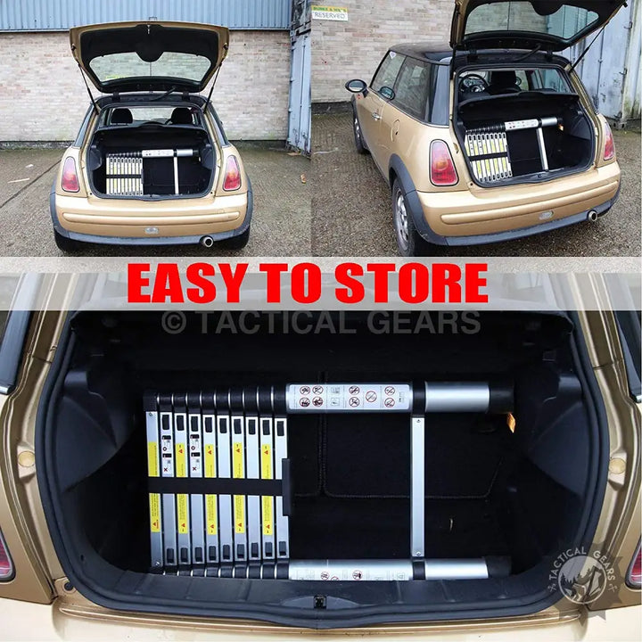 High quality Portable Aluminum Telescopic Ladder for easy storage in car trunk