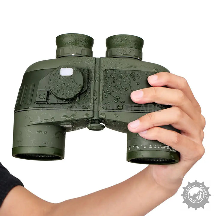 High quality waterproof floating military-style binoculars with rangefinding reticle and compass