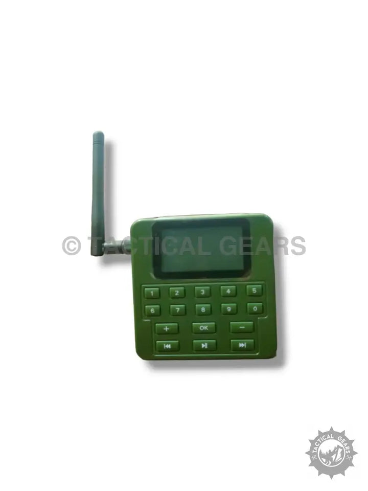 Dark green Hunting Bird Caller with antenna screen and numeric keypad for bird calling