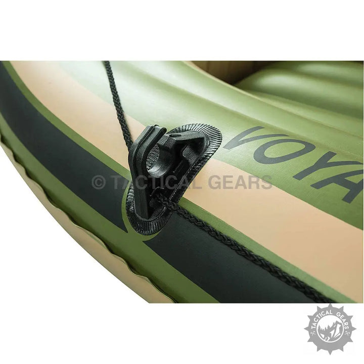 Inflatable boat with camouflage color, rope grab line, and gear pouch for Hydro-Force Voyager