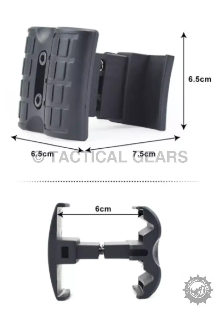 Black adjustable M4 Rifle Magazine Coupler with impact resistant polymer construction
