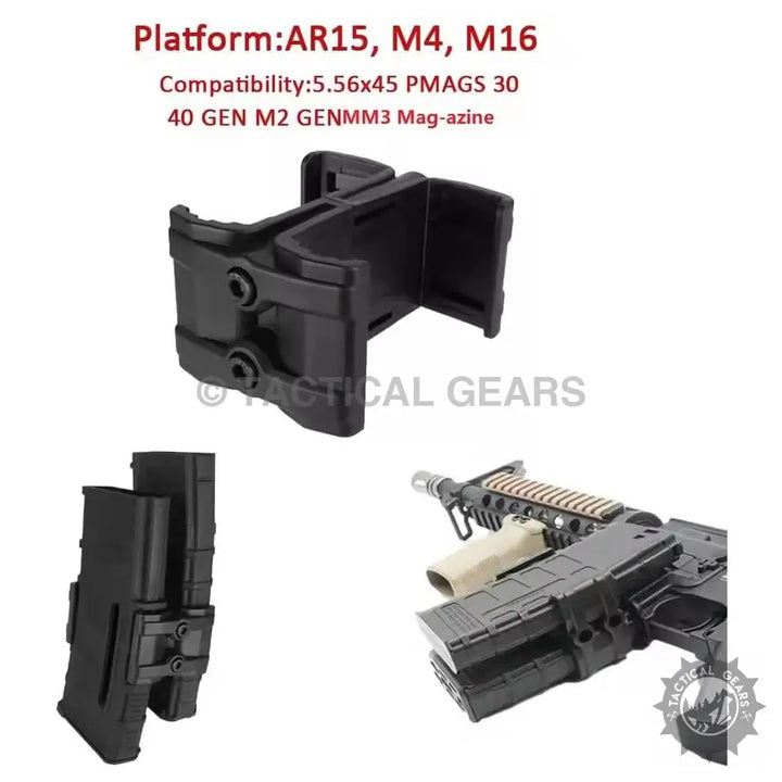 Black polymer impact resistant polymer construction for AR15 M4 M16 magazine coupler