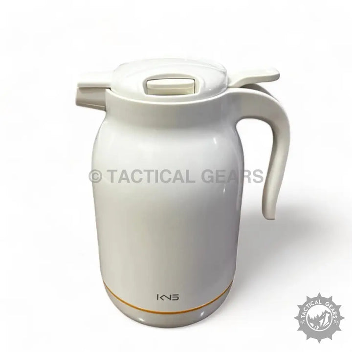 White electric kettle with handle and spout on Imported 1500ml Glass Vacuum Thermos