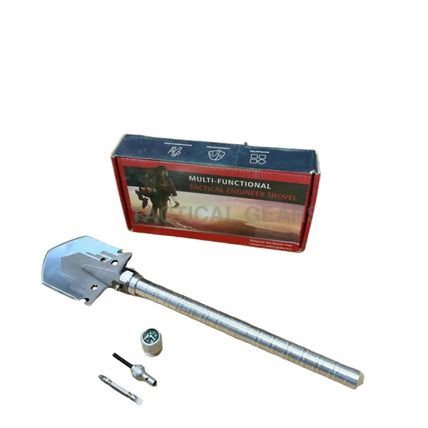 Multi Tactical Shovel featuring multi foldable design and additional tools for versatile use