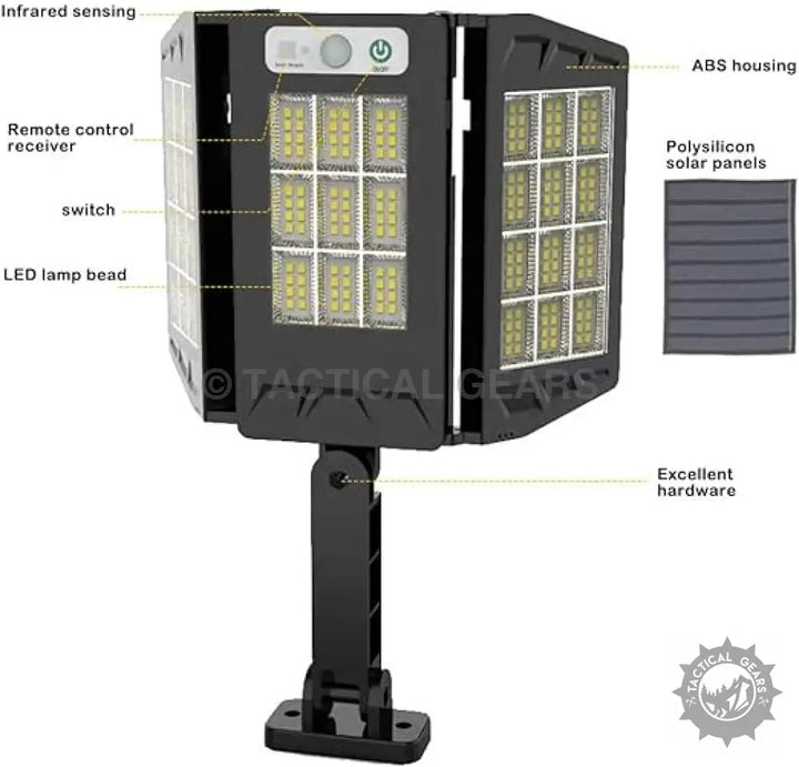 IP65 Waterproof Foldable Solar Light with Motion Sensor and Remote Control
