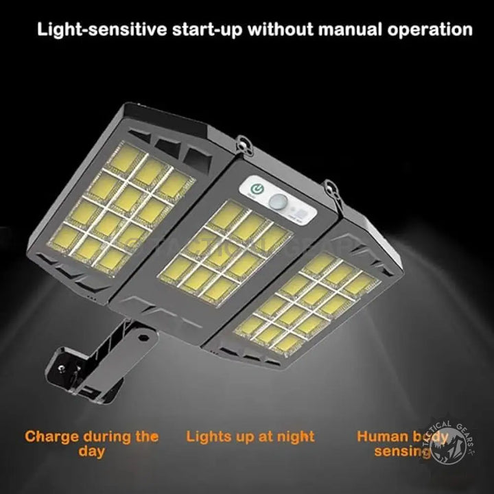IP65 Waterproof Foldable Solar Light with Motion Sensor and Multiple LED Panels