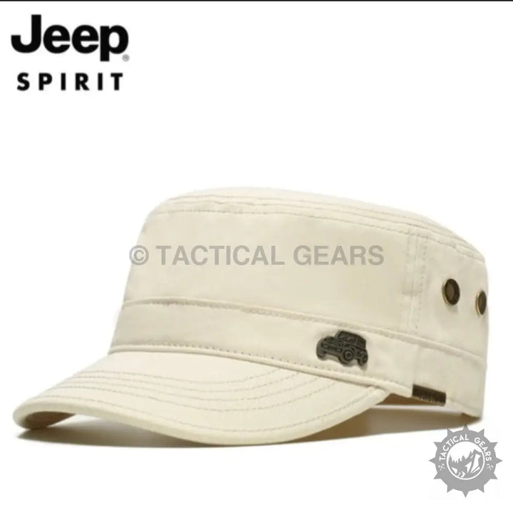 Jeep P Cap with tan military style and Jeep emblem for sun protection