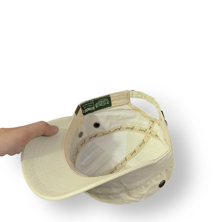 Off-white Jeep Style Cadet Caps with green internal tag, lot imported jeep headwear