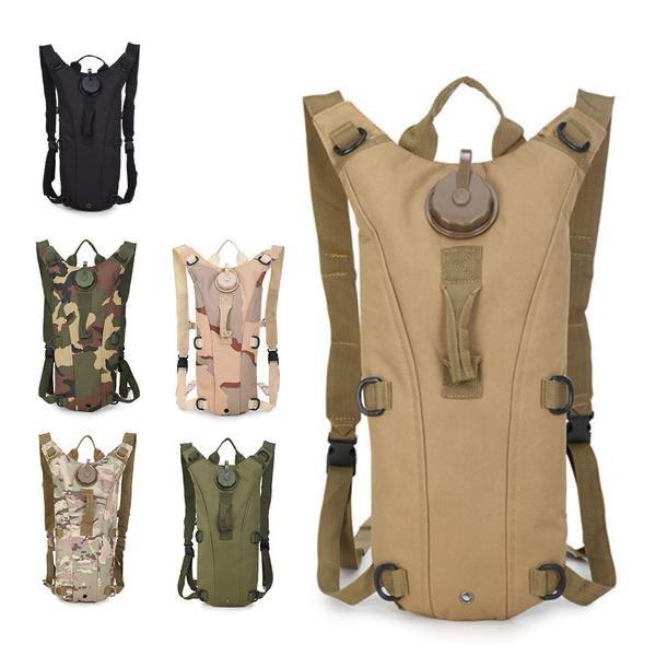 KMS Water Camel Pack tactical hydration backpacks with adjustable shoulder straps in various colors