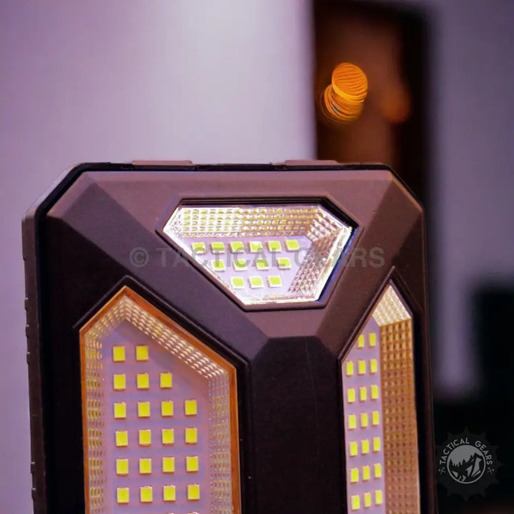 Black Solar Sensor Street Lamp V95 with bright yellow LED panels and street lamp sensor