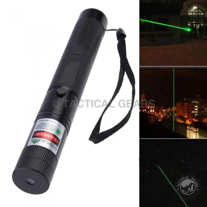 Rechargeable Black Handheld Laser Pointer with Green Beam and Over 4 KM Range