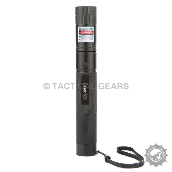 Rechargeable Black Handheld Laser Pointer with Wrist Strap and over 4 KM Range