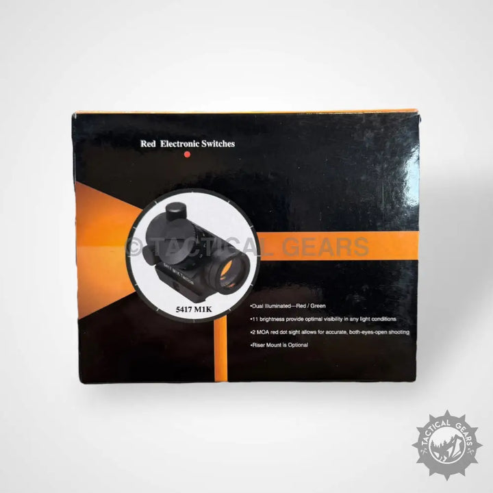 Black box for M1K Tactical Red Dot Sight with dual illuminated reticle and 11 brightness settings