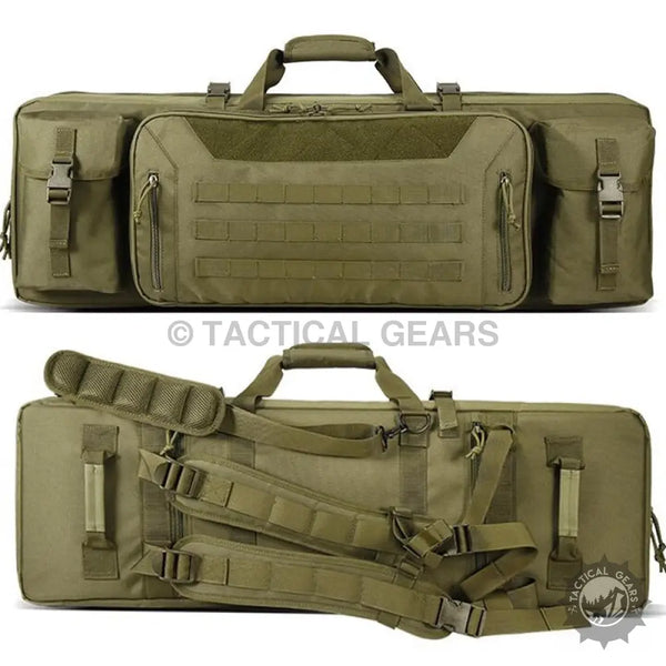 Olive drab tactical rifle cover green with external pockets MOLLE webbing and padded straps