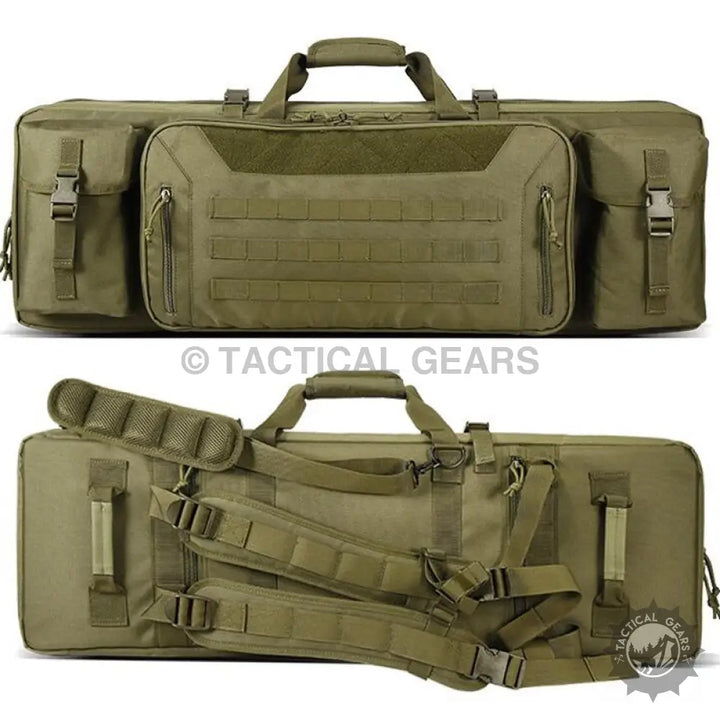 Olive drab tactical rifle cover green with external pockets MOLLE webbing and padded straps
