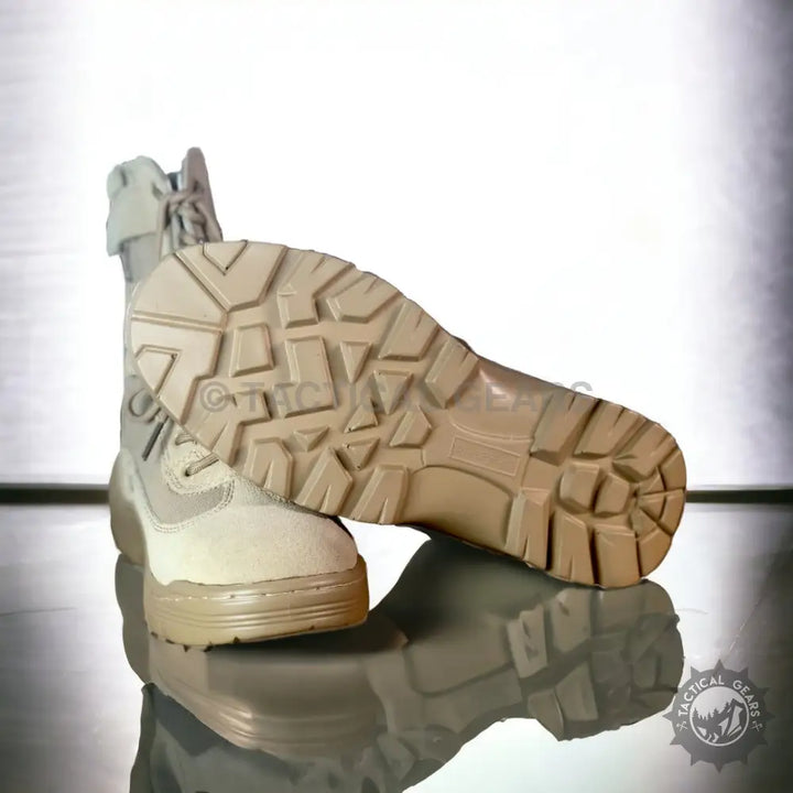 Beige tactical hiking boots with rugged sole from Maelstrom Men’s Lightweight Tactical Hiking Boots
