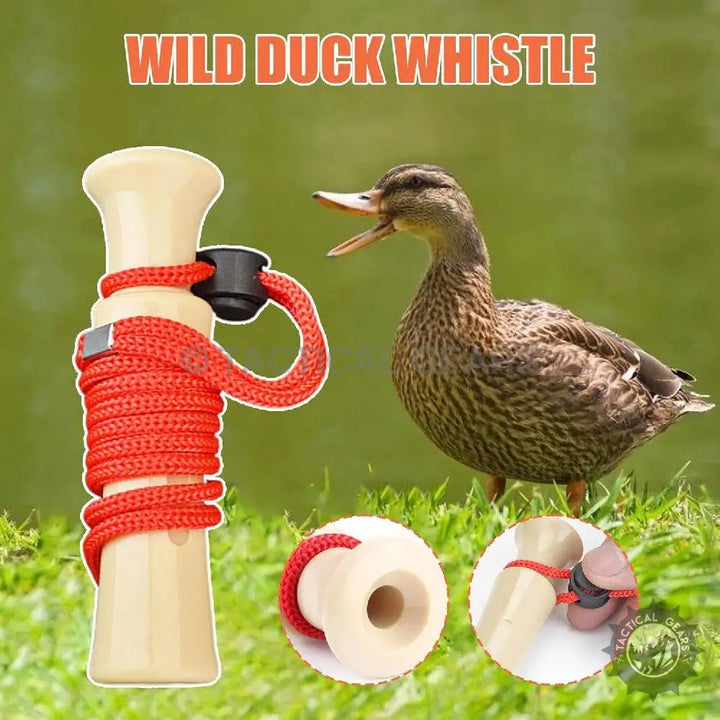 Wooden duck whistle with red lanyard, ideal duck caller for hunting and bird calls