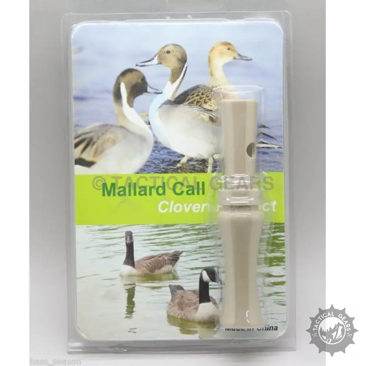 Mallard Duck Caller for Hunting in clear plastic package featuring duck and goose call