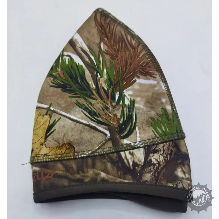 Camo-print beanie hat with tree and leaf patterns, snug fit camo beanie hat for outdoor wear