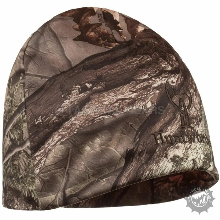 Camo Beanie Hat with Tree Logo, Stylish Snug Fit Beanie Hat for Cold Weather