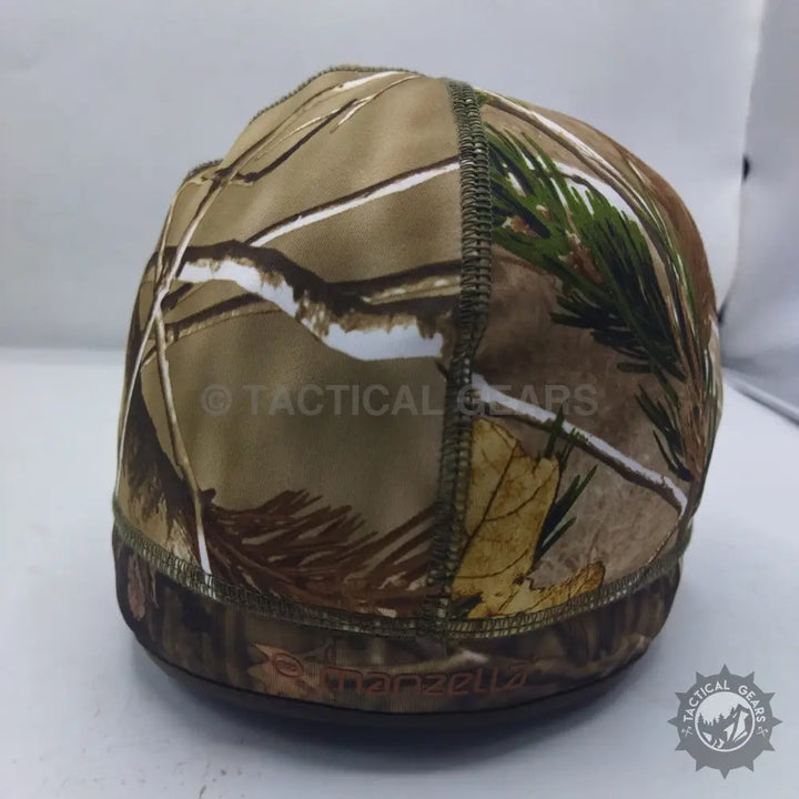 Camo Beanie Hat with naturalistic leaf and branch patterns for a snug fit