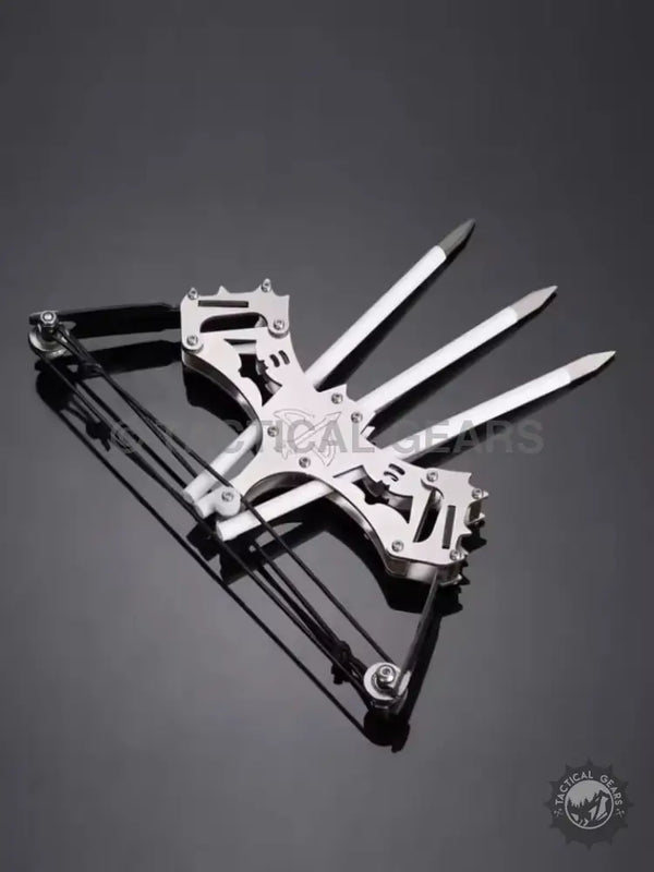 Mini compound bow with three arrows, compact metallic compound bow for beginners