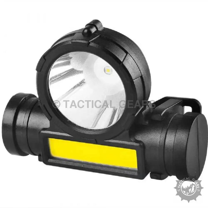 Mini Headlight with multi-functional main spotlight, side floodlight, and COB strip light