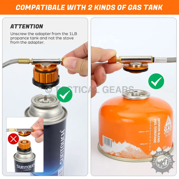 Mini Portable Camping Gas Stove with Gas Tank Adapter for Different Camping Gas Canisters