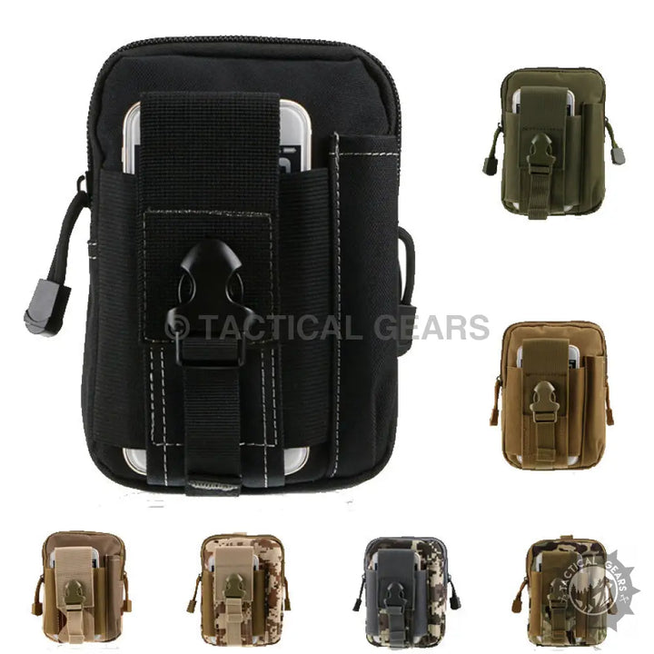 Tactical Molle waist pouch with phone and pen holder in multiple color options