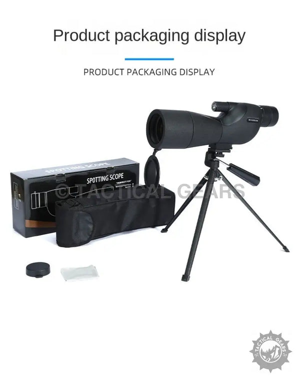 Image of Monocular 25-75x60ED Telescope with tripod, carrying case, and lens cap