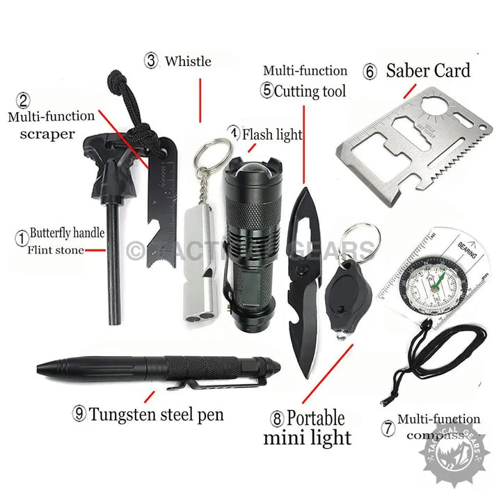 8 in 1 Professional Survival Kit Camping & Hiking