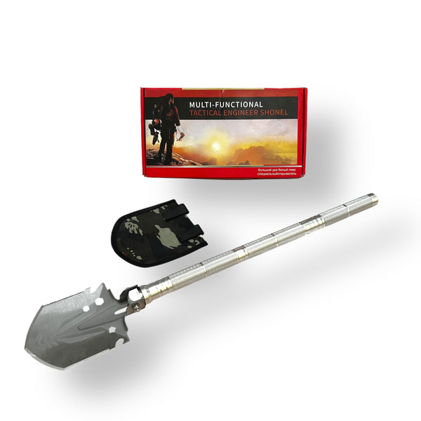 Imported foldable multi-function tactical shovel with camouflage pouch for versatile use
