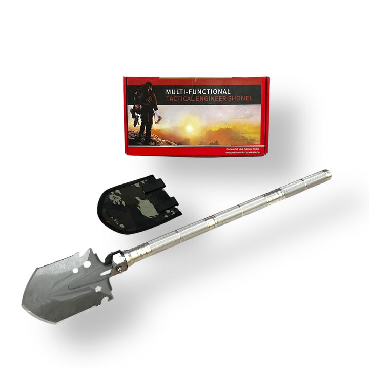 Imported foldable multi-function tactical shovel with camouflage pouch for versatile use