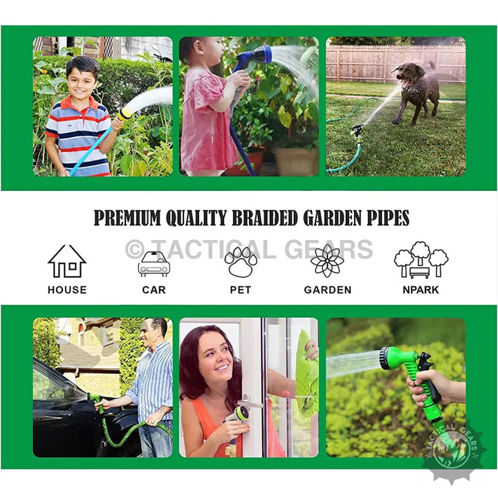 Versatile braided garden hose spray gun for watering tasks and garden care