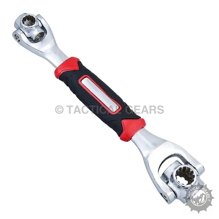 Chrome-plated multi-socket wrench with ergonomic handle for universal socket wrench tasks