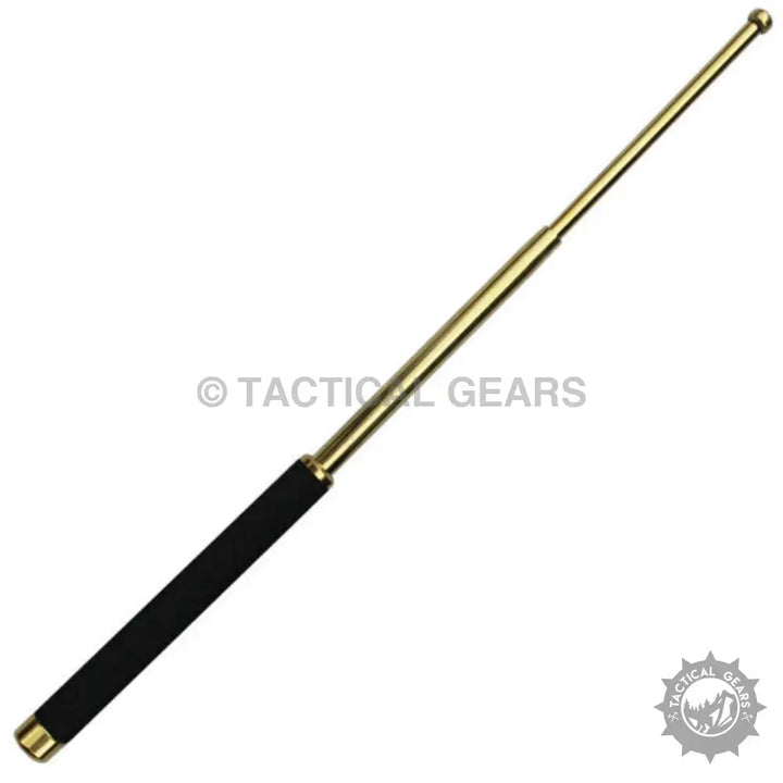Gold and black extendable baton made from durable PVC material for self-defense safety