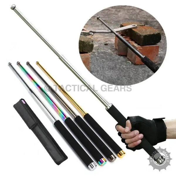 Multicolor PVC Material Telescopic Baton Set Self Defence