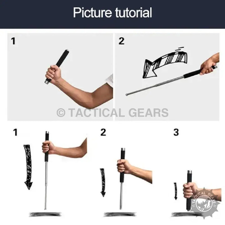 Extendable self-defense baton with textured grip made of durable PVC material for safety