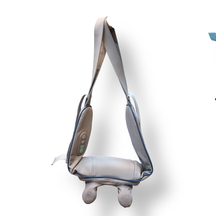Beige and gray U-shaped Neck Massager HJ-188 with arm straps and control panel