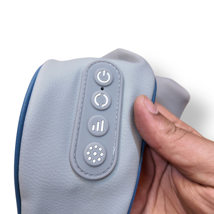 Light gray Neck Massager HJ-188 with control panel of four round buttons for relaxation
