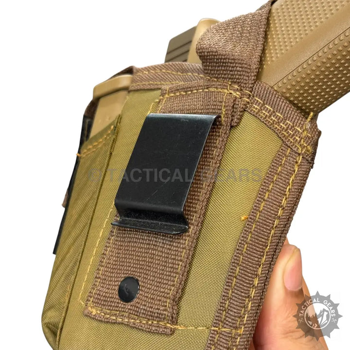 Tan tactical holster with black metal clip for New Design Glock Holster 9mm