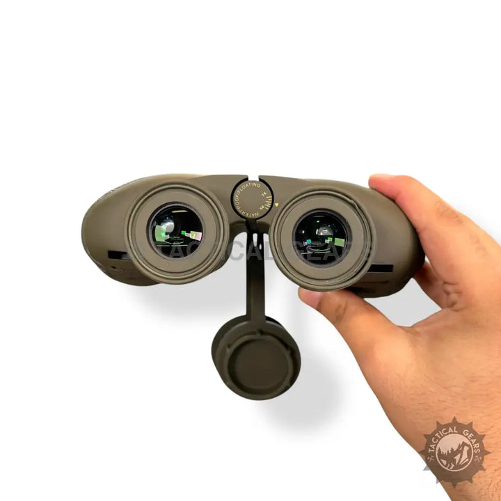 Olive green optical 10x50 military binoculars with adjustable focus and lens caps
